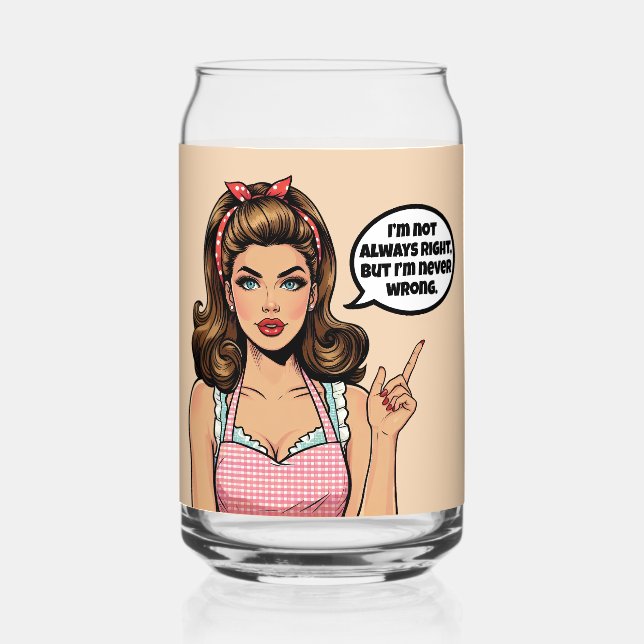 Retro Pinup_ Nicht falsch Dosenglas (Vorderseite)