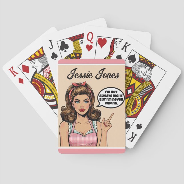 Retro Pinup_ Nicht falsch Spielkarten (Rückseite)