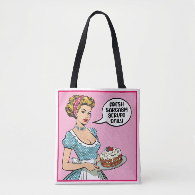 Retro Pinup_ täglich serviert Tasche (Vorderseite)