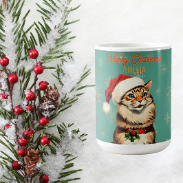 Retro Pinup Vintag Cat Christmas Kaffeetasse