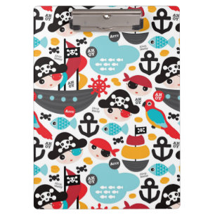 Retro Piratenillustrationssegeln Klemmbrett