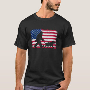 Retro Pit Bull Dog 4. Juli US-amerikanische Flagge T-Shirt
