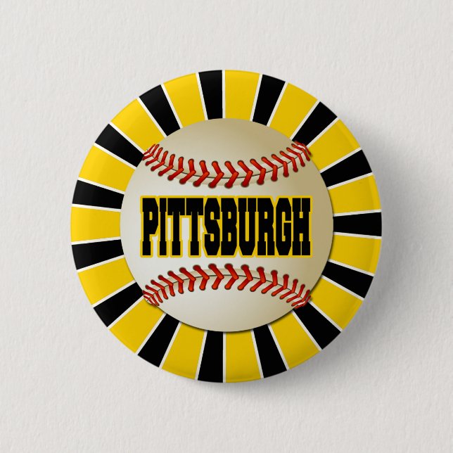RETRO PITTSBURGH-BASEBALL BUTTON (Vorderseite)