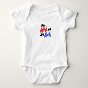 Retro-Pixel-Alien-Baby-Bodyanzug;Süßer Arcade-Stil Baby Strampler