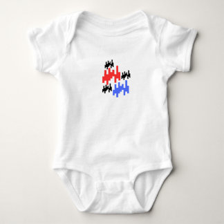 Retro-Pixel-Alien-Baby-Bodyanzug;Süßer Arcade-Stil Baby Strampler