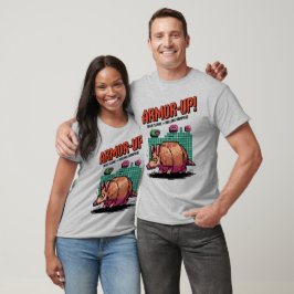 Retro Pixel Art Armadillo Video Game Design T-Shirt