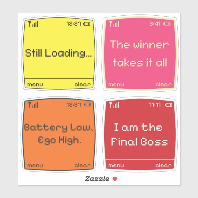 Retro-Pixel-Art  Aufkleber (Blatt)