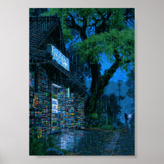 Retro-Pixel-Art-Cyberpunk-Wand Poster