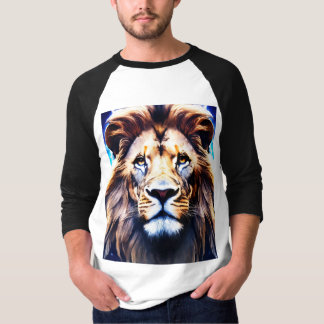 "Retro Pixel Art Lion T - Shirt - Geometrisches Ga