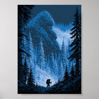 Retro-Pixel-Art-Reisender auf einer Reise Durch  Poster