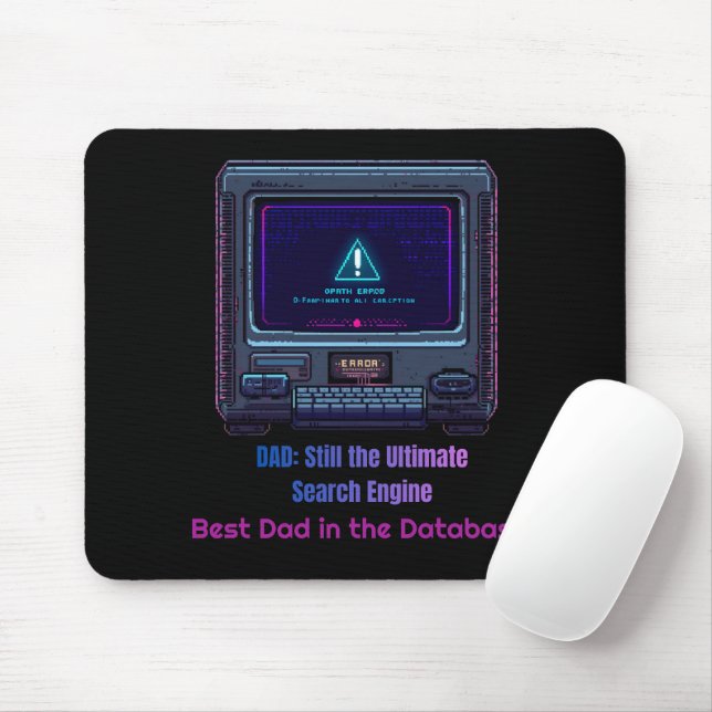 Retro-Pixel-Art-Tech-Vater personalisiertes Gesche Mousepad (Mit Mouse)