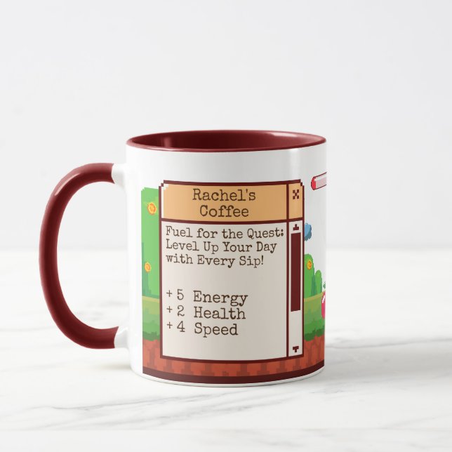 Retro Pixel Gaming Personalisiert Tasse (Links)