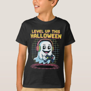 Retro-Pixel-Geist-Gamer-Halloween-cute-spooky-Gami T-Shirt
