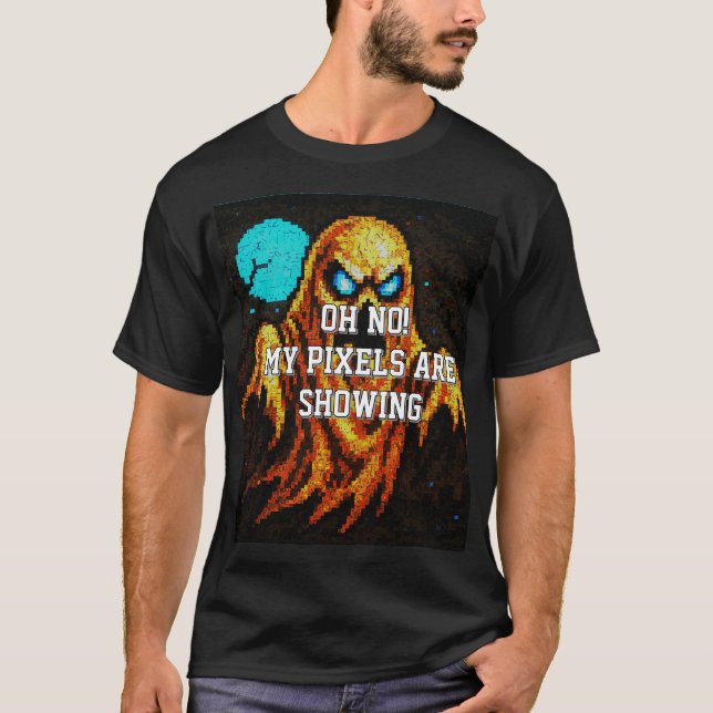 Retro Pixel Ghost T-Shirt (Vorderseite)