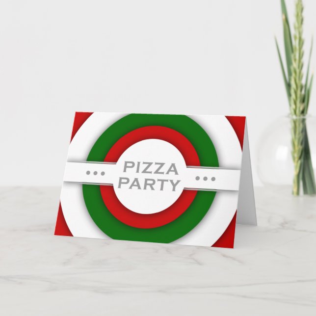 Retro-PIZZA-Party Einladung (Vorderseite)