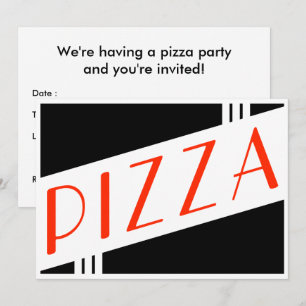 retro Pizza-Party Einladung