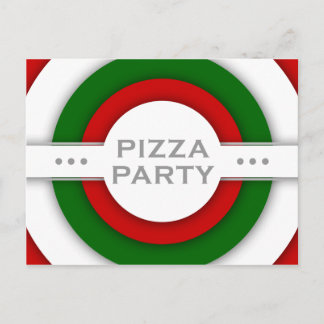 Retro-PIZZA-Party Einladungspostkarte