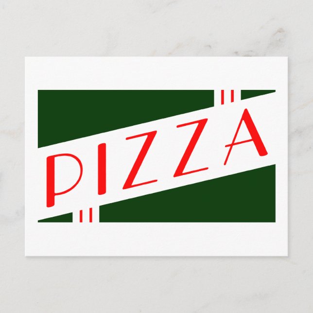Retro-Pizza-Party Einladungspostkarte (Vorderseite)