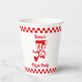Retro Pizza Party Paper Cup Pappbecher