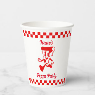 Retro Pizza Party Paper Cup Pappbecher