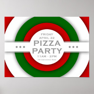 Retro-PIZZA-Party Poster