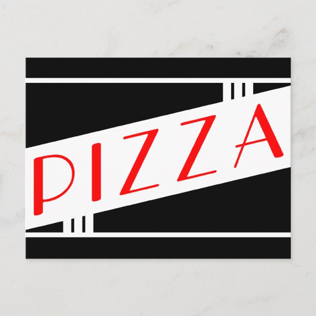 Retro-Pizza Postkarte (Vorderseite)