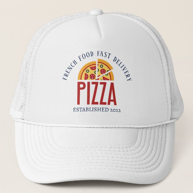 Retro Pizza Trucker Cap Truckerkappe (Vorderseite)