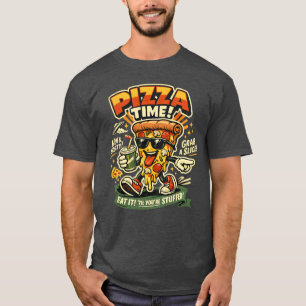 Retro-Pizza-Zeit Lustige Pizza-Scheibe T-Shirt