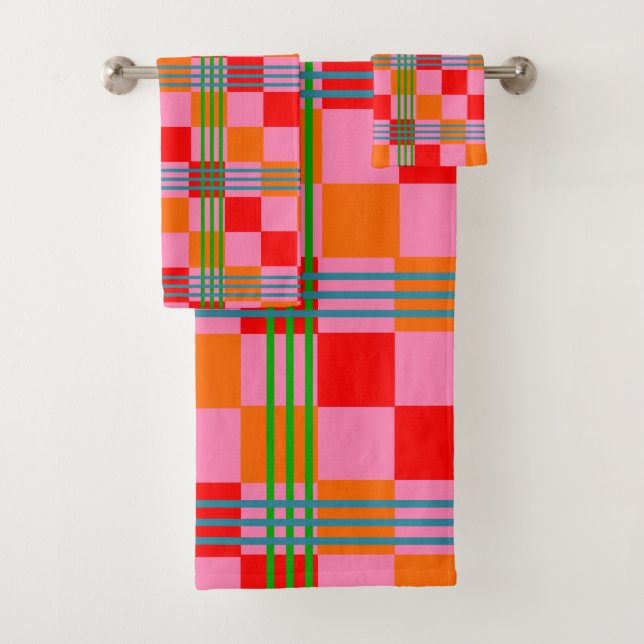 Retro Plaid  Badhandtuch Set (Insitu)