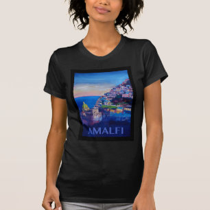 Retro Plakat-Amalfi-Küste Italien T-Shirt