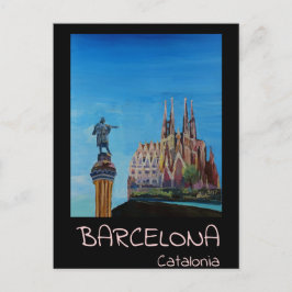 Retro Plakat Barcelona Postkarte
