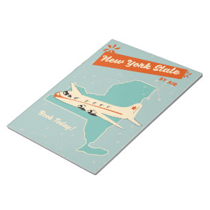 Retro-Plakat des Bundesstaates New York. Notizblock