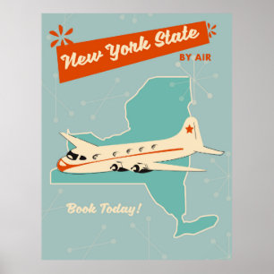 Retro-Plakat des Bundesstaates New York. Poster