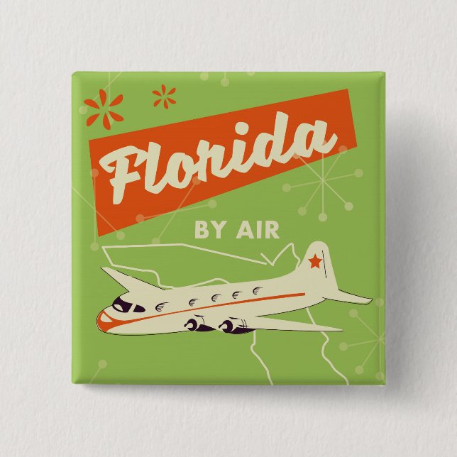 Retro-Plakat des Staates Florida. Button (Vorderseite)