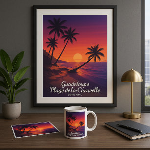 Retro-Plakat Strand La Caravelle Guadeloupe Poster