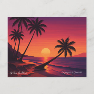 Retro-Plakat Strand La Caravelle Guadeloupe Postkarte
