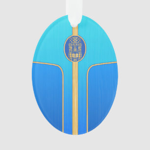 Rétro planche de surf bleue de Tiki