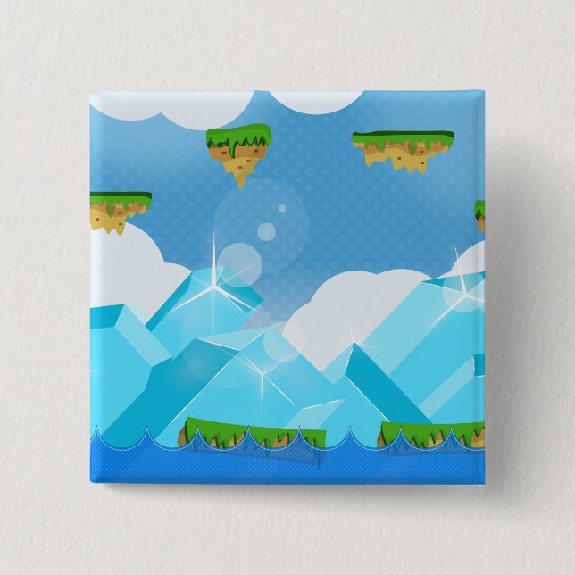 Retro-Plattformspiel Button (Vorderseite)