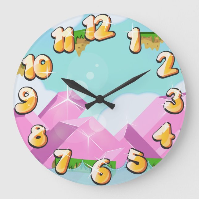Retro-Plattformspiel Große Wanduhr (Vorderseite)