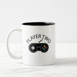 Retro Player Two Gaming Controller Zweifarbige Tasse