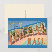 Retro Plymouth MA Grußpostkarte