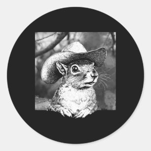 Retro P'nut Das Eichhörnchen Tier Niedlich Cowboy Runder Aufkleber
