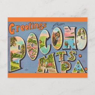Retro Pocono Mountains  Postkarte