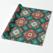 Retro-Poinsettia-Burst-Weihnachtsmuster