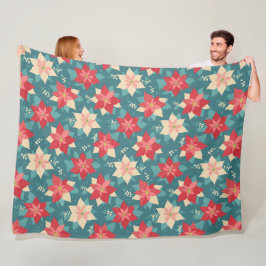 Retro poinsettia Weihnachtspapier H1005 Fleecedecke