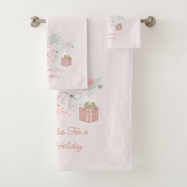Retro Poinsettias Aquarelle rose blanc cadeaux (En situation)