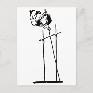 Retro-Pole-Vault Postkarte