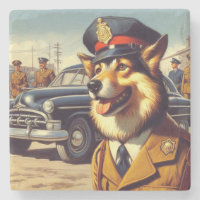 Retro Police Dog Painting