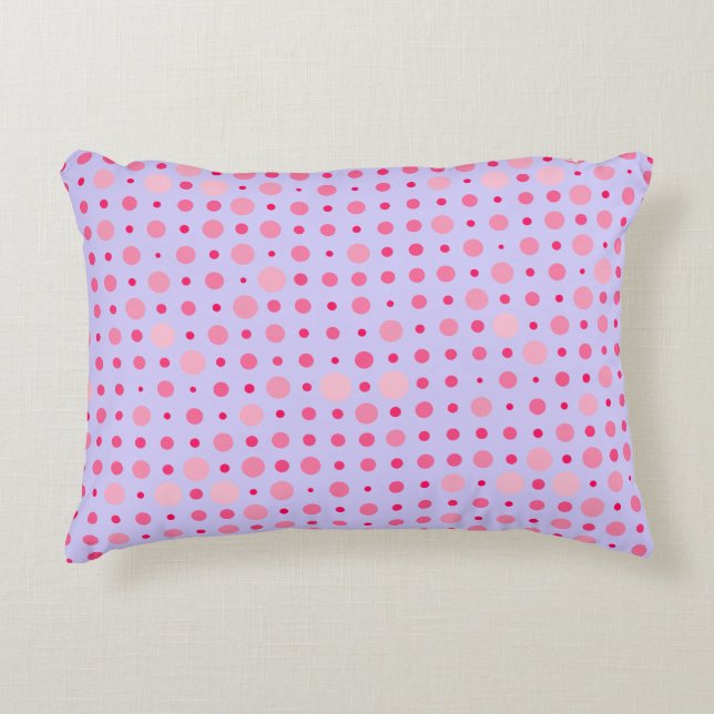 Retro Polka Dot 01.Pink LPurple BG Dekokissen (Vorderseite)