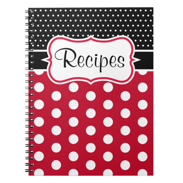 Retro Polka Dot Cuisine Recette Carnet Cadeau (Devant)